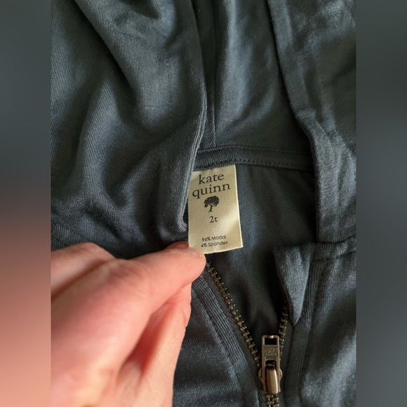 Kate Quinn Kids Full Zip Hoodie Jacket Blue Grey Modal - Size 2T - Picture 3 of 5